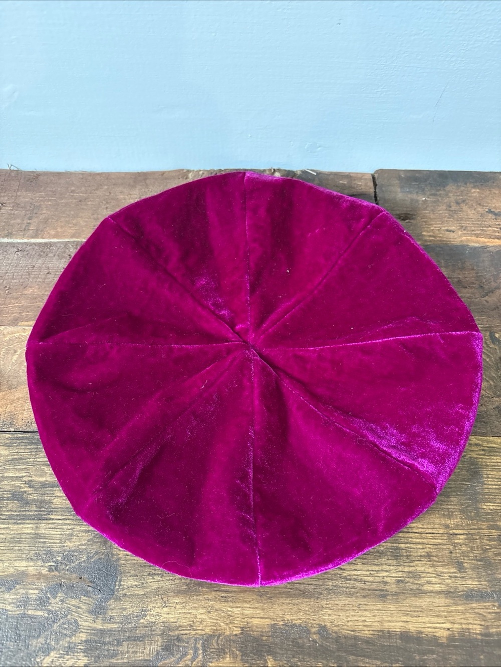 Giovannio New York Vibrant Fuchsia Velvet Beret Soft Colorful Chic crowned cap